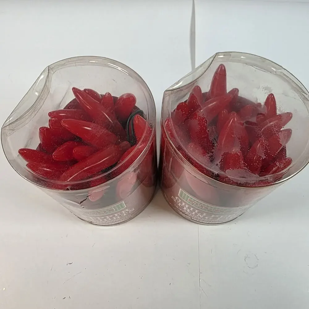 CHILI Peppers String Lights 13.75 ft Set of 2 Cinco de Mayo Mexican Fiesta Party